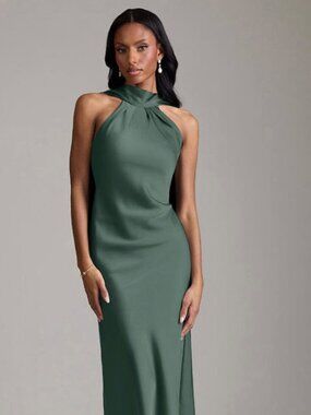 Azazie Cassiana Bridesmaid Dress – Sea Moss – Size 6